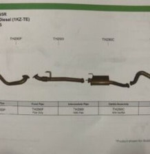Fits Toyota Hilux 3.0L Turbo Diesel '99-'04 1KZ-TE KZN165R Dual Cab stainless